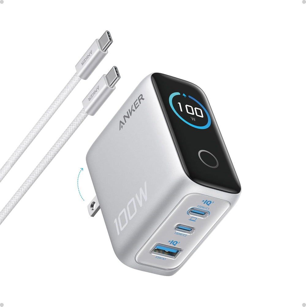 Cargador GaN 100W 3 Puertos Carga Rápida